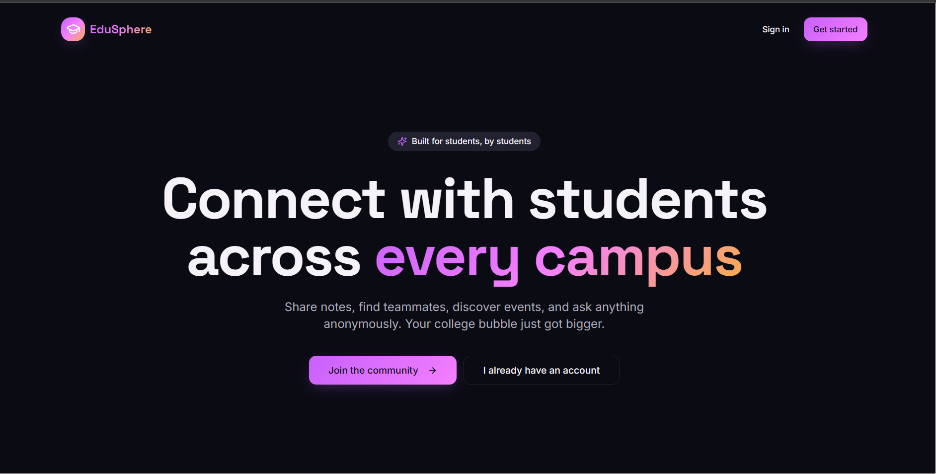 EduSphere interface preview