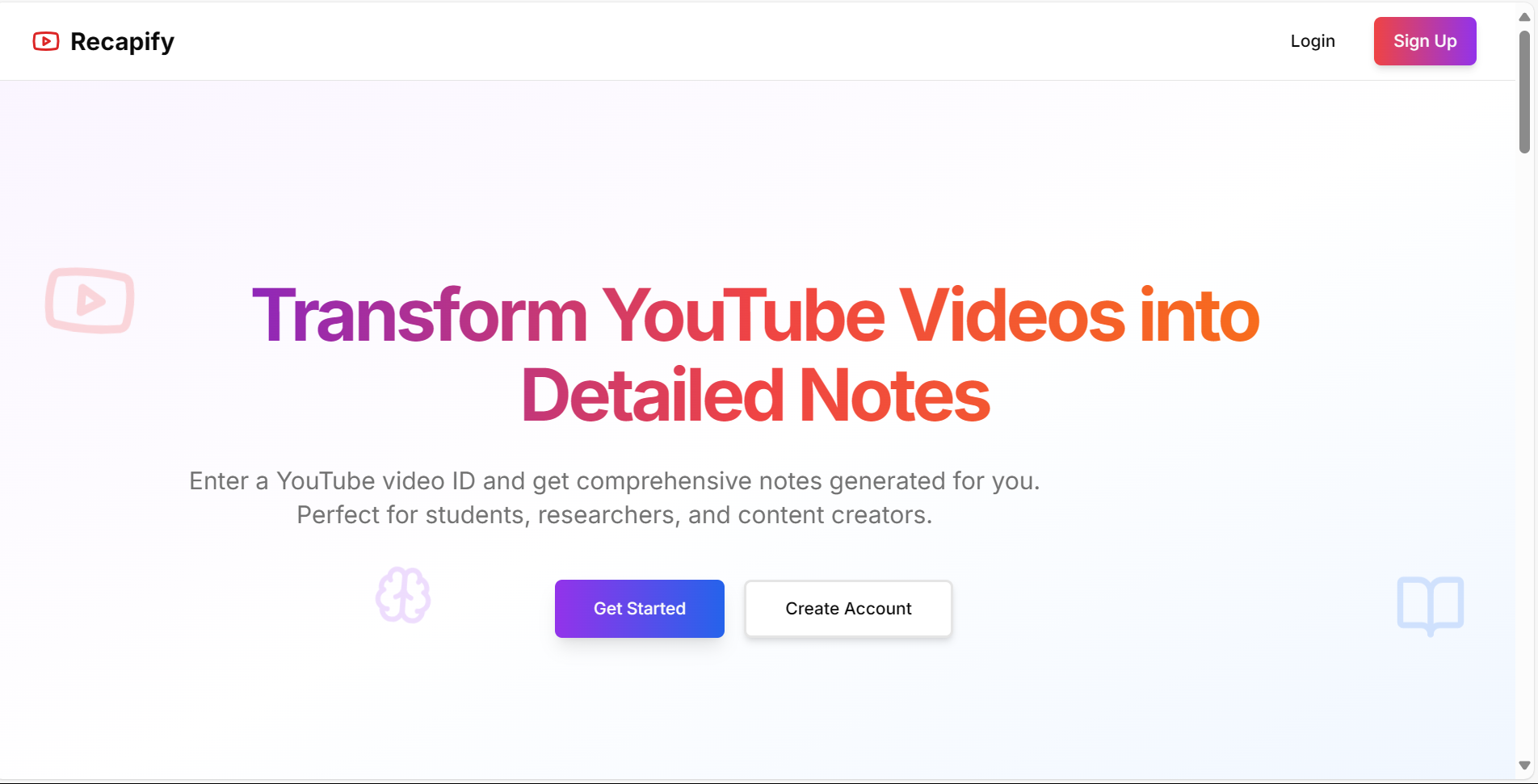 Summify interface preview