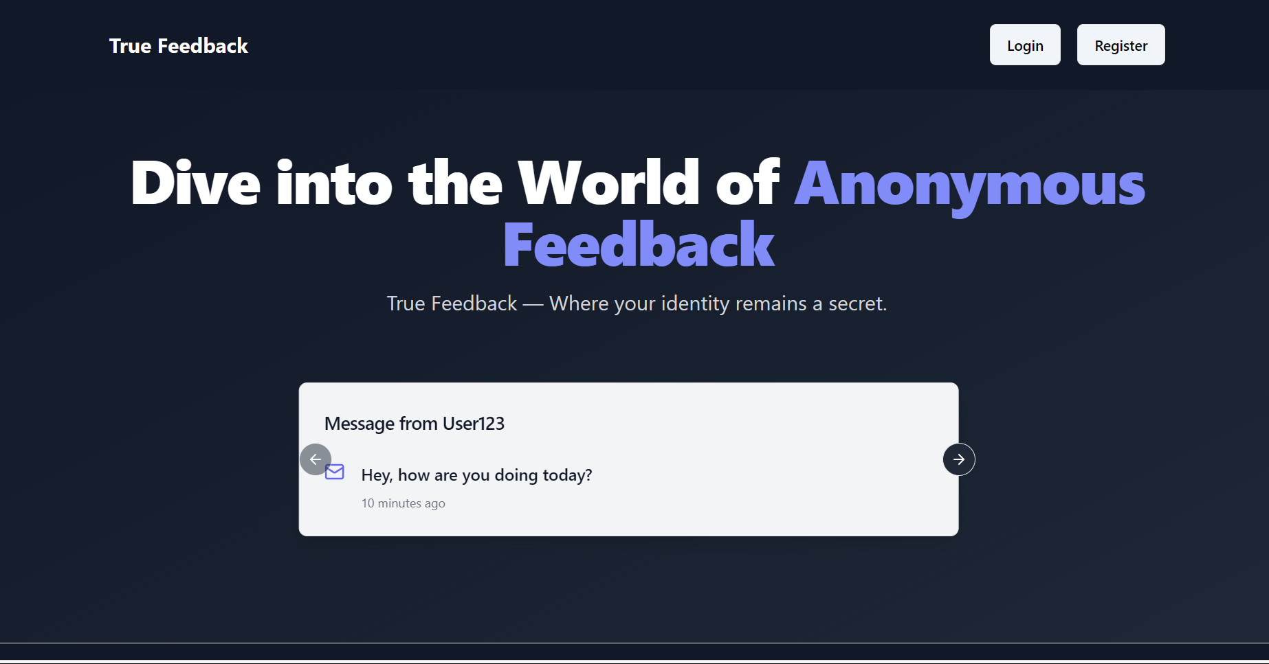 True Feedback interface preview